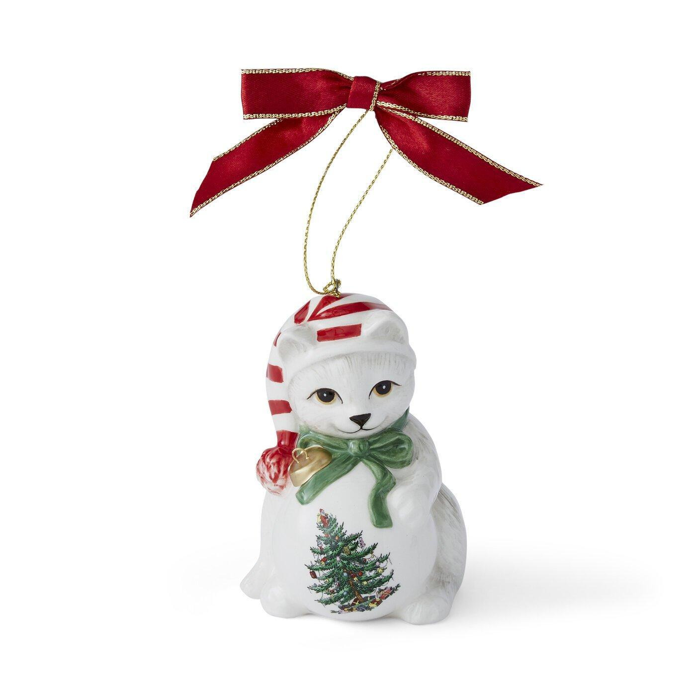 Spode Christmas Tree Playful Kitten Ornament - image 1
