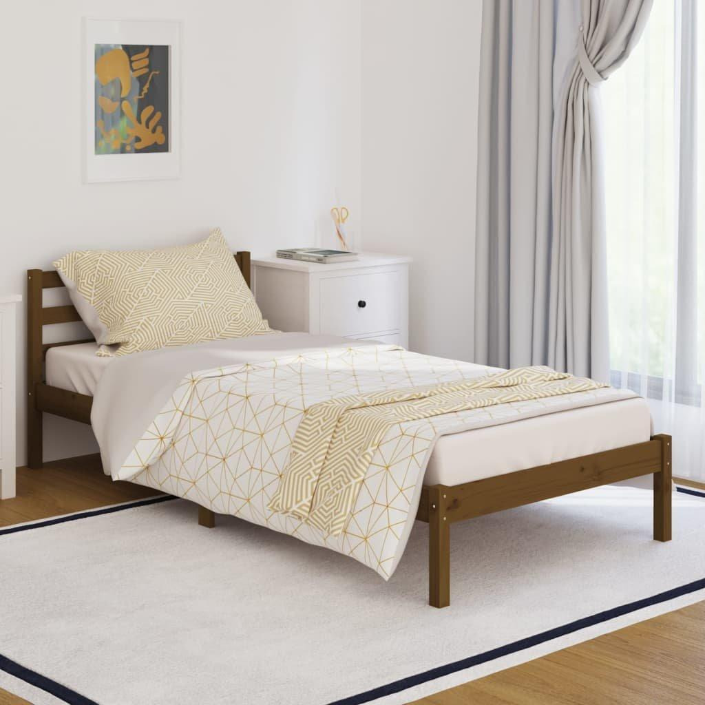 Day Bed Solid Wood Pine 90x200 cm Honey Brown - image 1