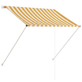 Retractable Awning 100x150 cm Yellow and White - thumbnail 2