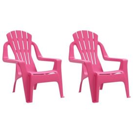 Garden Chairs 2 pcs for Children Pink 37x34x44 cm PP Wooden Look - thumbnail 3