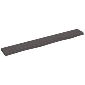 Wall Shelf Dark Grey 80x10x2 cm Treated Solid Wood Oak - thumbnail 1