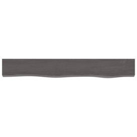 Wall Shelf Dark Grey 80x10x2 cm Treated Solid Wood Oak - thumbnail 2