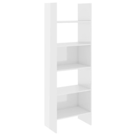 Book Cabinet High Gloss White 60x35x180 cm Engineered Wood - thumbnail 2