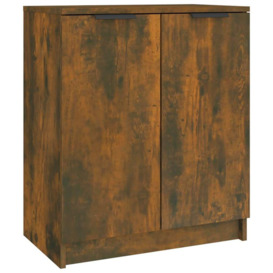 Shoe Cabinet Smoked Oak 59x35x70 cm Engineered Wood - thumbnail 2