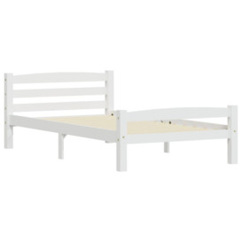 Bed Frame White Solid Pinewood 100x200 cm - thumbnail 3