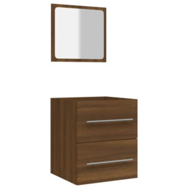 Bathroom Cabinet with Mirror Brown Oak 41x38.5x48 cm Engineered Wood - thumbnail 2