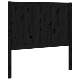 Bed Headboard Black 80.5x4x100 cm Solid Pine Wood - thumbnail 2