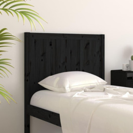 Bed Headboard Black 80.5x4x100 cm Solid Pine Wood - thumbnail 3