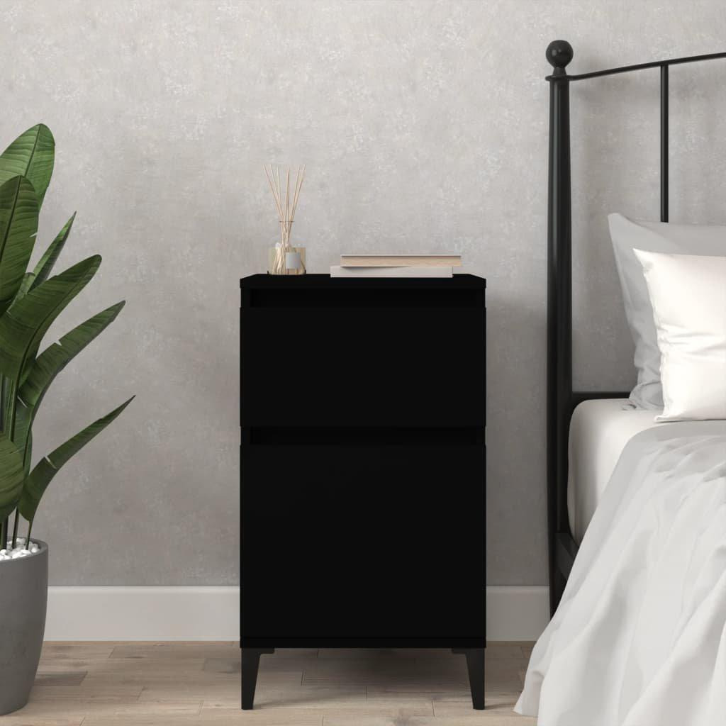 Bedside Cabinet Black 40x35x70 cm - image 1