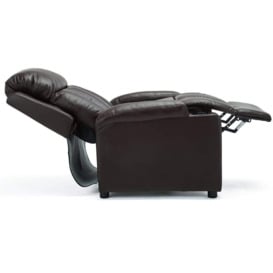 Stockholm Leather Armchair Manual Push Back Recliner - thumbnail 3