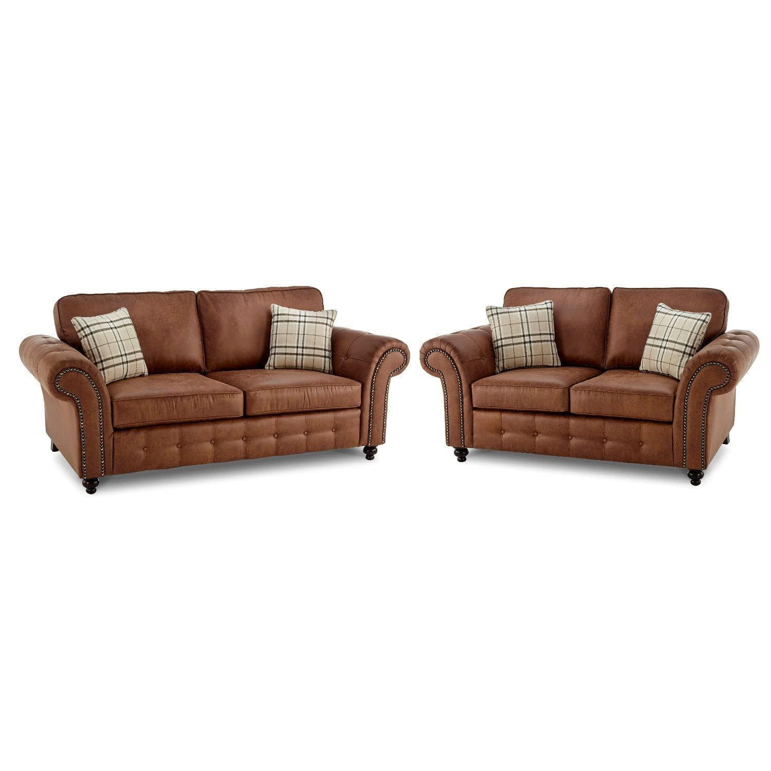 Oakley Suede Fabric Sofa Set - image 1