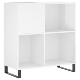Record Cabinet High Gloss White 84.5x38x89 cm Engineered Wood - thumbnail 2