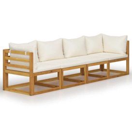 4-Seater Garden Sofa with Cushions Solid Wood Acacia (UK/IE/FI/NO only) - thumbnail 3