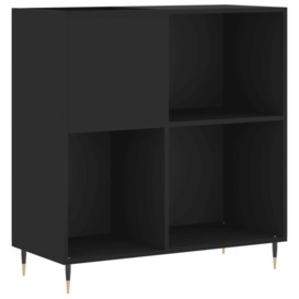 Record Cabinet Black 84.5x38x89 cm Engineered Wood - thumbnail 2