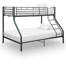 Bunk Bed Frame Black Metal 140x200 cm/90x200 cm - thumbnail 1