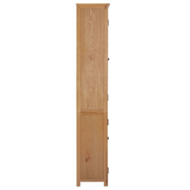 Bookcase with 4 Doors 90x35x200 cm Solid Oak Wood and Glass - thumbnail 3
