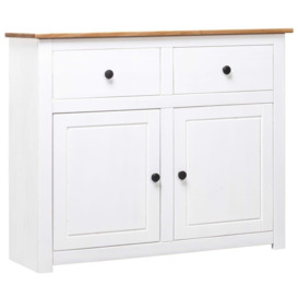 Sideboard White 93x40x80 cm Solid Pinewood Panama Range