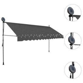 Manual Retractable Awning with LED 400 cm Anthracite - thumbnail 3