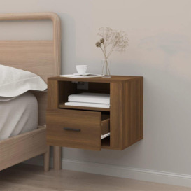 Wall-mounted Bedside Cabinet Brown Oak 50x36x40 cm - thumbnail 3
