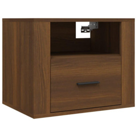 Wall-mounted Bedside Cabinet Brown Oak 50x36x40 cm - thumbnail 2