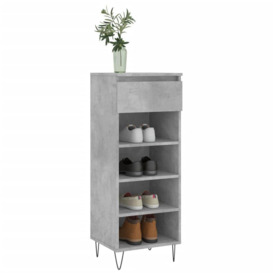 Shoe Cabinet Concrete Grey 40x36x105 cm Engineered Wood - thumbnail 3