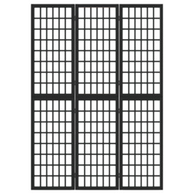 Folding 3-Panel Room Divider Japanese Style 120x170 cm Black - thumbnail 3