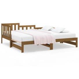 Pull-out Day Bed Honey Brown 2x(90x200) cm Solid Wood Pine - thumbnail 2