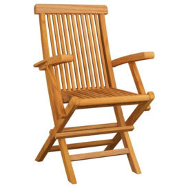 Folding Garden Chairs 6 pcs Solid Teak Wood - thumbnail 2