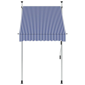 Manual Retractable Awning 100 cm Blue and White Stripes - thumbnail 2