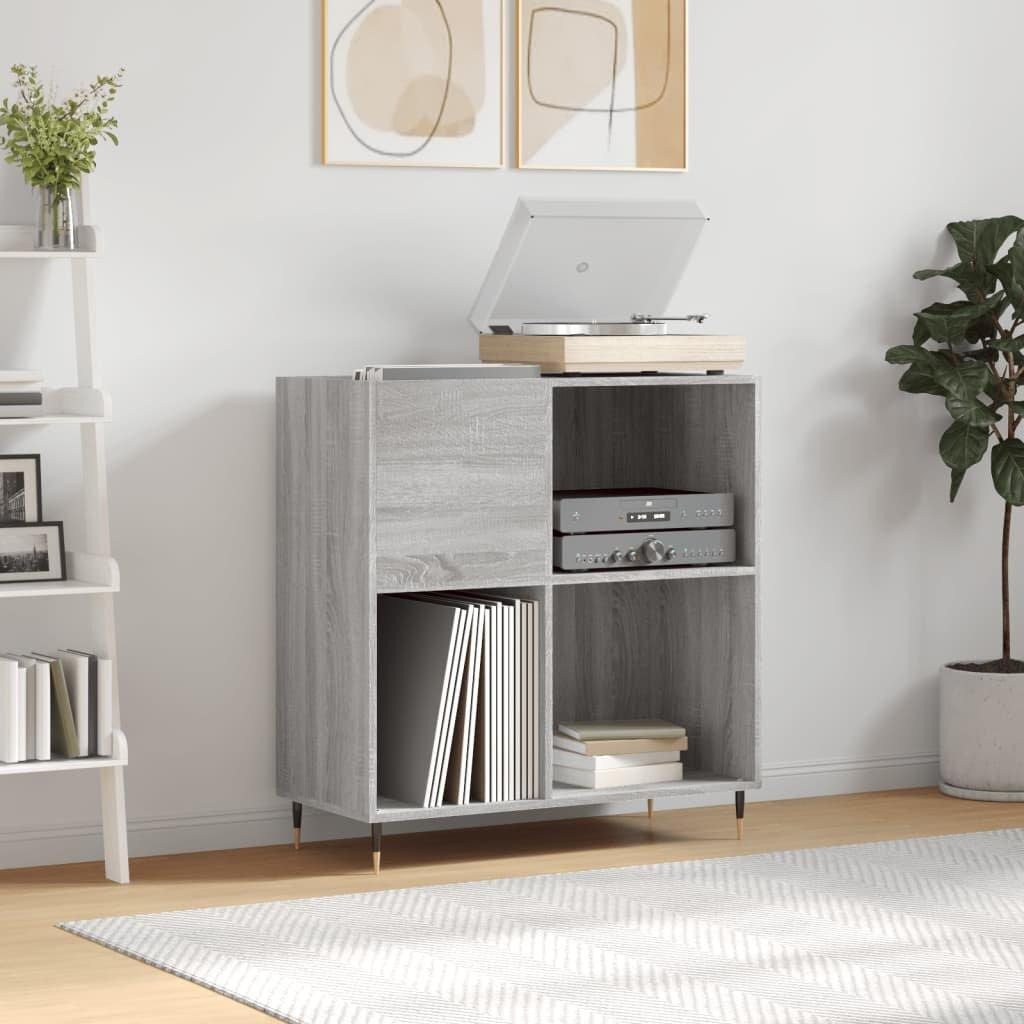 Record Cabinet Grey Sonoma 84.5x38x89 cm Engineered Wood - image 1