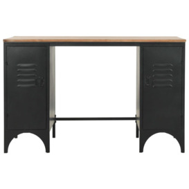 Double Pedestal Desk Solid Firwood and Steel 120x50x76 cm - thumbnail 2