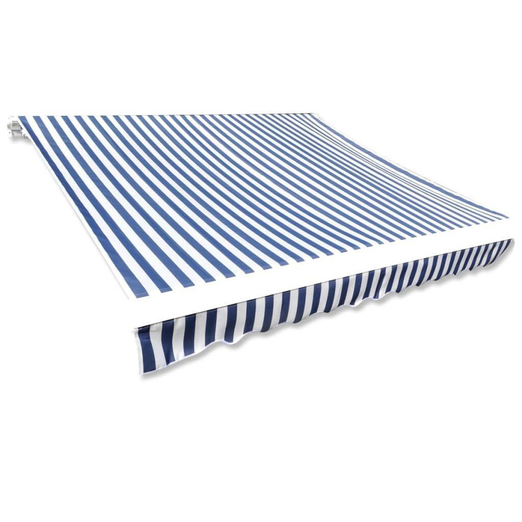 Awning Top Sunshade Canvas Blue & White 4 x 3 m - image 1