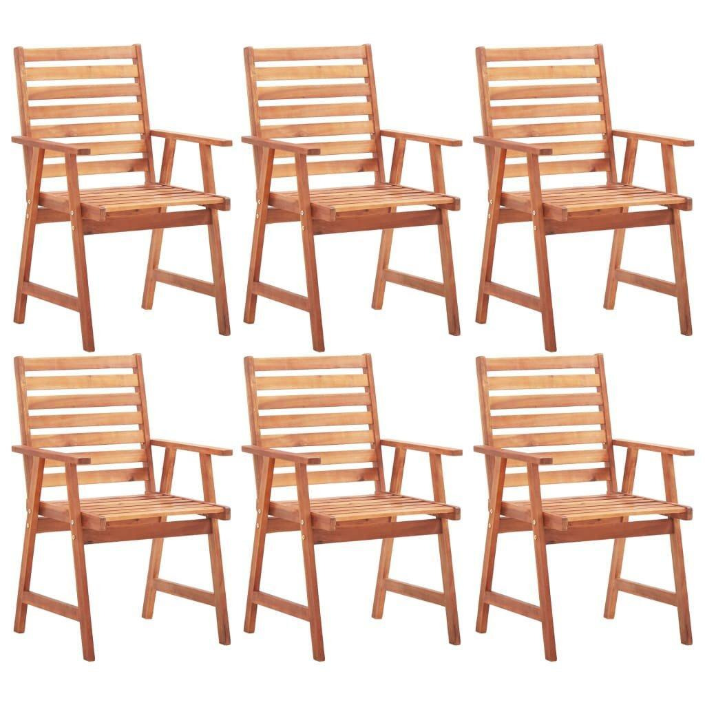 Outdoor Dining Chairs 6 pcs Solid Acacia Wood - image 1