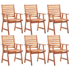 Outdoor Dining Chairs 6 pcs Solid Acacia Wood - thumbnail 1