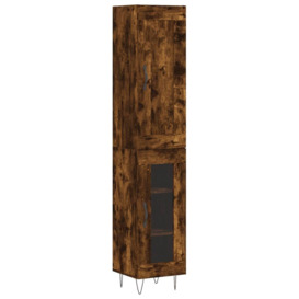 Highboard Smoked Oak 34.5x34x180 cm Engineered Wood - thumbnail 2