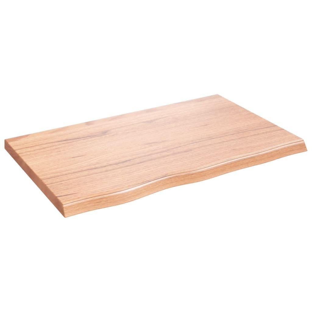 Wall Shelf Light Brown 80x50x(2-4) cm Treated Solid Wood Oak - image 1