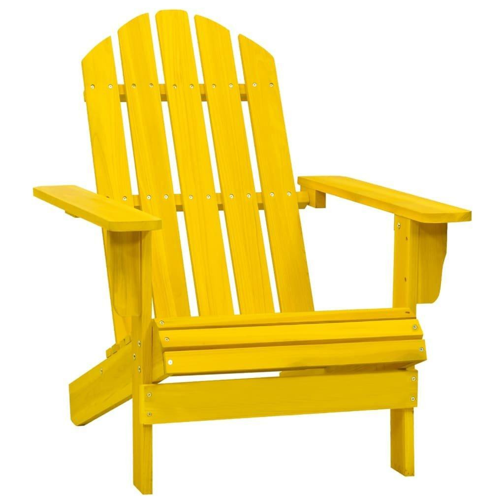 Garden Adirondack Chair Solid Fir Wood Yellow - image 1