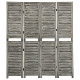 4-Panel Room Divider Grey 143x166 cm Solid Wood