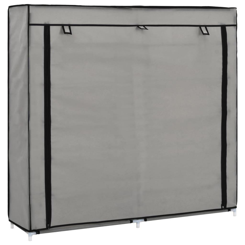 Shoe Cabinet with Cover Grey 115x28x110 cm Fabric - image 1