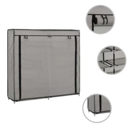 Shoe Cabinet with Cover Grey 115x28x110 cm Fabric - thumbnail 2