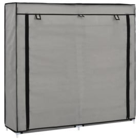 Shoe Cabinet with Cover Grey 115x28x110 cm Fabric - thumbnail 1