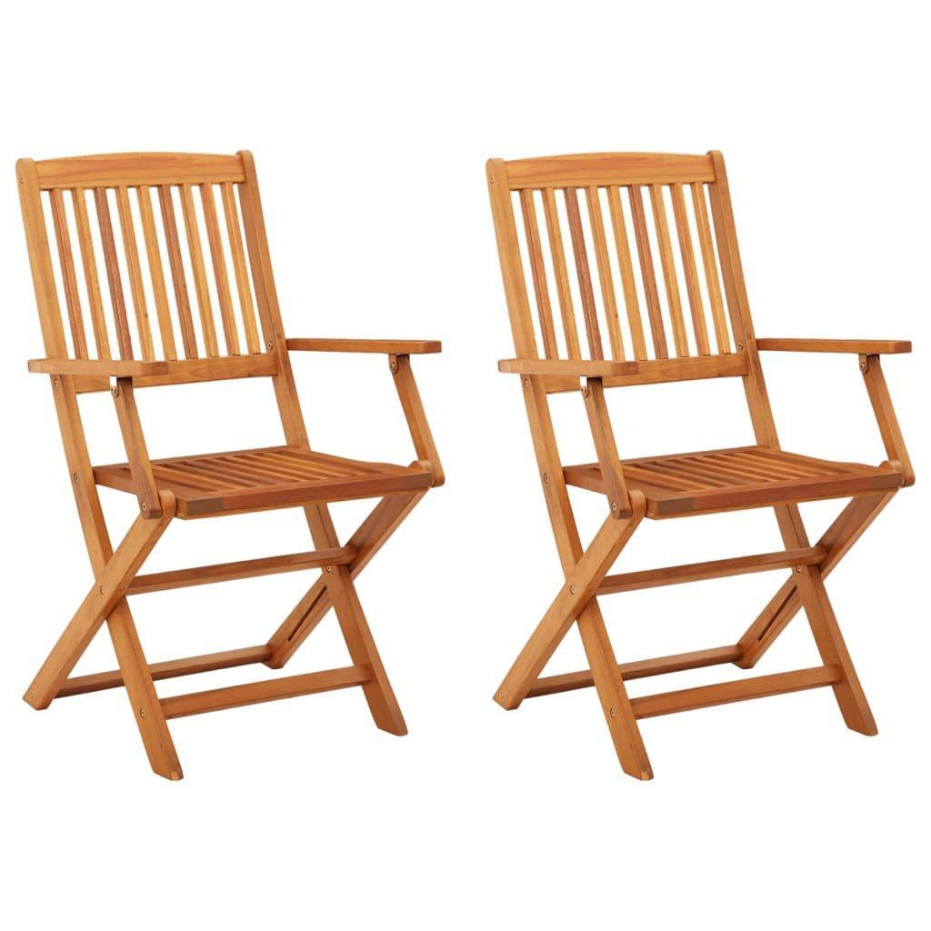Folding Garden Chairs 2 pcs Solid Eucalyptus Wood - image 1