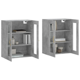 Wall Mounted Cabinets 2 pcs Concrete Grey Engineered Wood - thumbnail 3