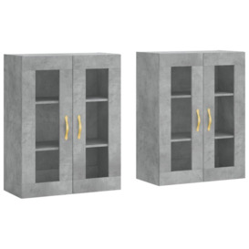 Wall Mounted Cabinets 2 pcs Concrete Grey Engineered Wood - thumbnail 2