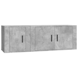 2 Piece TV Cabinet Set Concrete Grey Engineered Wood - thumbnail 2