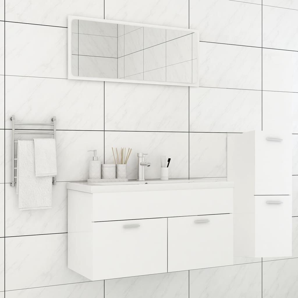 Bathroom Furniture Set White Engineered Wood - image 1