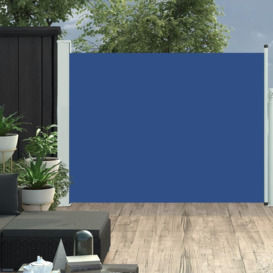 Patio Retractable Side Awning 140x500 cm Blue - thumbnail 1
