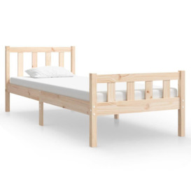 Bed Frame Solid Wood 75x190 cm Small Single - thumbnail 2