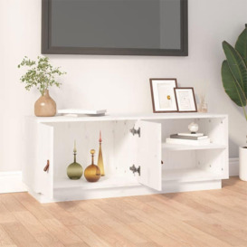TV Cabinet White 105x34x40 cm Solid Wood Pine - thumbnail 3