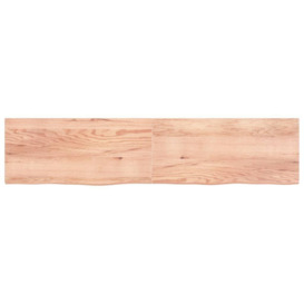 Wall Shelf Light Brown 220x50x(2-4) cm Treated Solid Wood Oak - thumbnail 2